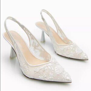 Betsey Johnson Nikki Embroidered Slingback Pumps